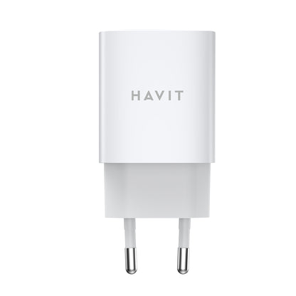 Φορτιστής Δικτύου HAVIT UC45W, 45W, 3A, 2 x USB-C, Λευκό