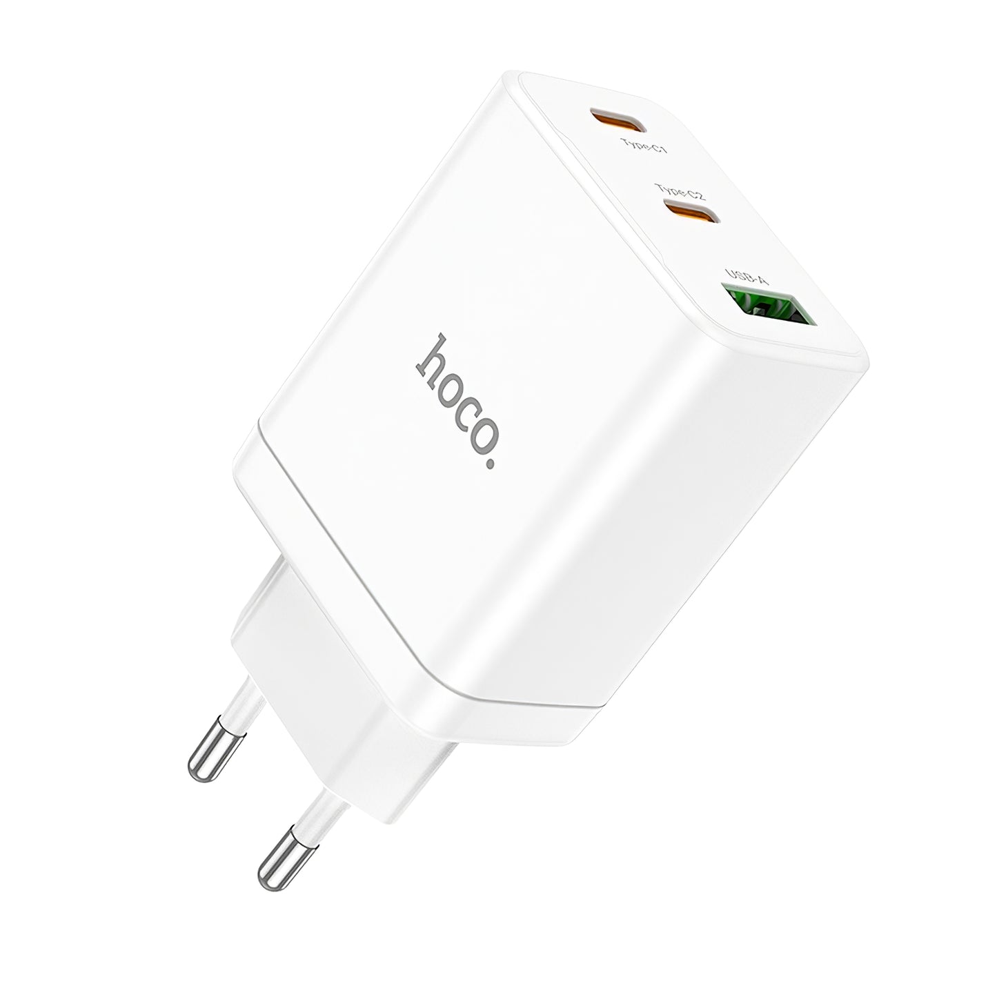 Φορτιστής δικτύου HOCO N33, 35W, 3A, 1 x USB-A - 2 x USB-C, Λευκό 