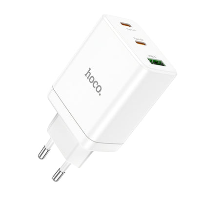 Φορτιστής δικτύου HOCO N33, 35W, 3A, 1 x USB-A - 2 x USB-C, Λευκό 