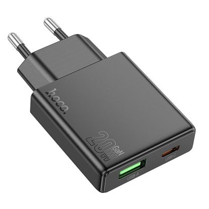 Φορτιστής Δικτύου HOCO N38, 20W, 3A, 1 x USB-A - 1 x USB-C, Μαύρο