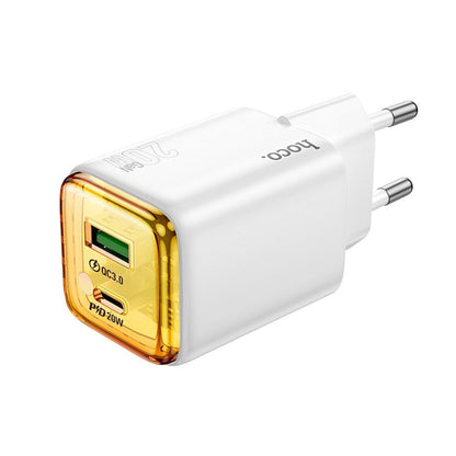 Φορτιστής Δικτύου HOCO N52, 20W, 3A, 1 x USB-A - 1 x USB-C, Λευκό