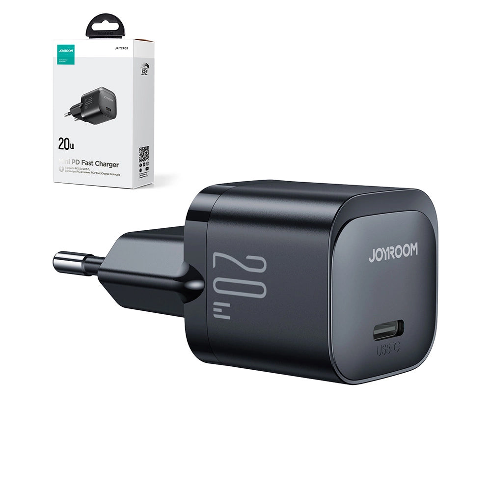 Φορτιστής Δικτύου Joyroom JR-TCF02, 20W, 3A, 1 x USB-C, Μαύρο