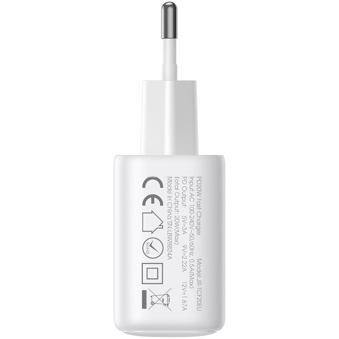Φορτιστής Δικτύου Joyroom JR-TCF12, 20W, 3A, 2 x USB-C, Λευκό