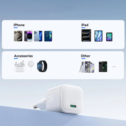 Φορτιστής Δικτύου Joyroom JR-TCG08, 20W, 3A, 1 x USB-C, Λευκό