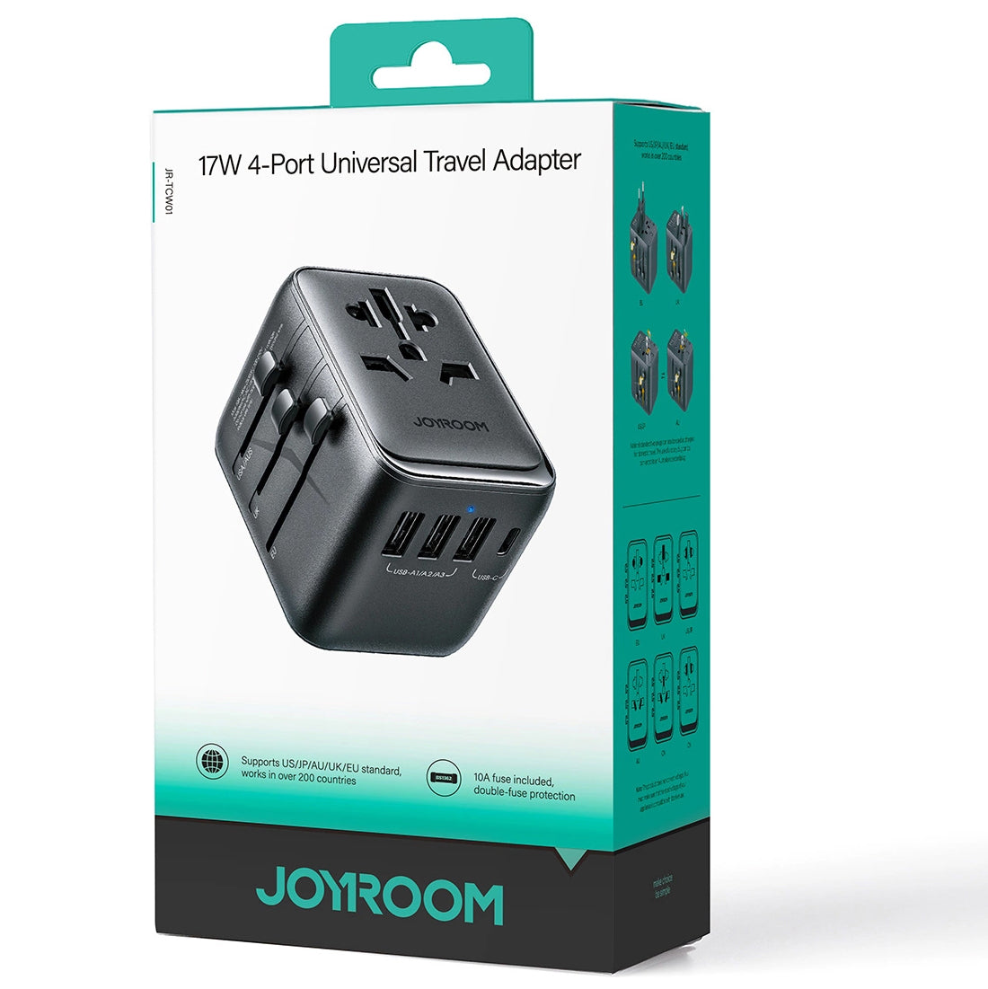 Φορτιστής δικτύου Joyroom JR-TCW01 Travel, 17W, 3A, 1 x USB-C - 3 x USB-A, Μαύρο 