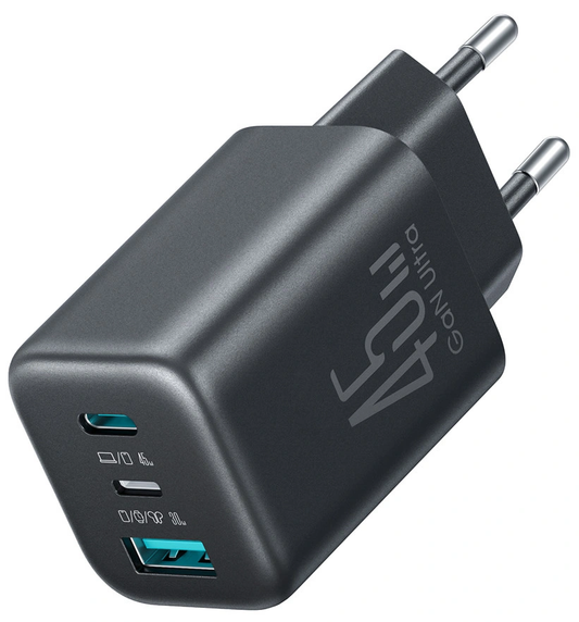 Φορτιστής Δικτύου Joyroom JR-TO1, 45W, 3A, 1 x Lightning - 1 x USB-A - 1 x USB-C, Μαύρο