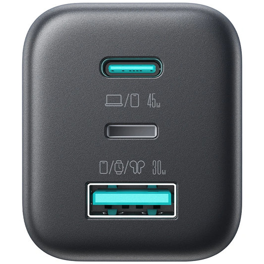 Φορτιστής Δικτύου Joyroom JR-TO1, 45W, 3A, 1 x Lightning - 1 x USB-A - 1 x USB-C, Μαύρο