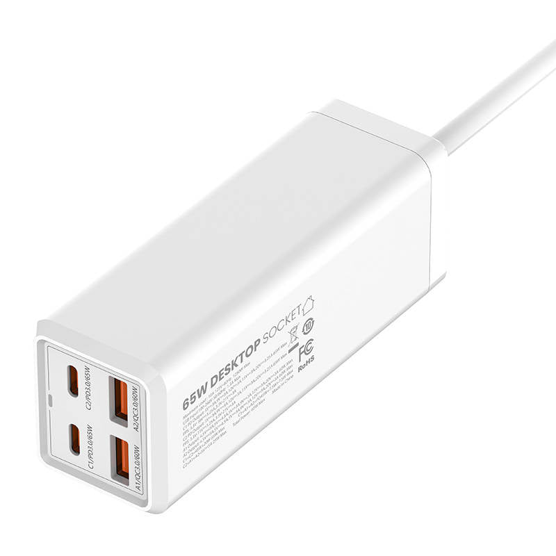 Φορτιστής δικτύου Ldnio SC1418, 2500W, 5A, 1 x Πρίζα - 2 x USB-A - 2 x USB-C, Λευκό