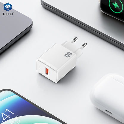 Lito LC08 Network Charger, 18W, 3A, 1 x USB-A, White