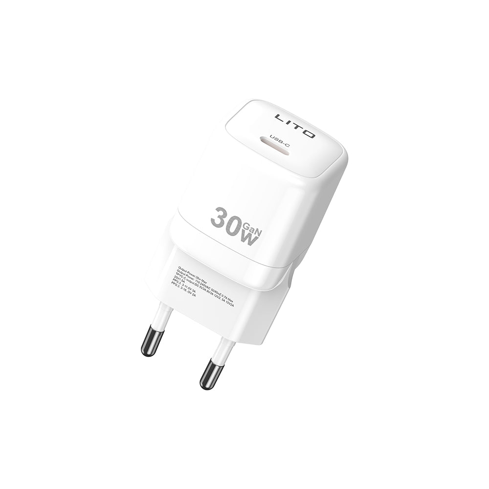 Φορτιστής Δικτύου Lito LC11, 30W, 3A, 1 x USB-C, Λευκό
