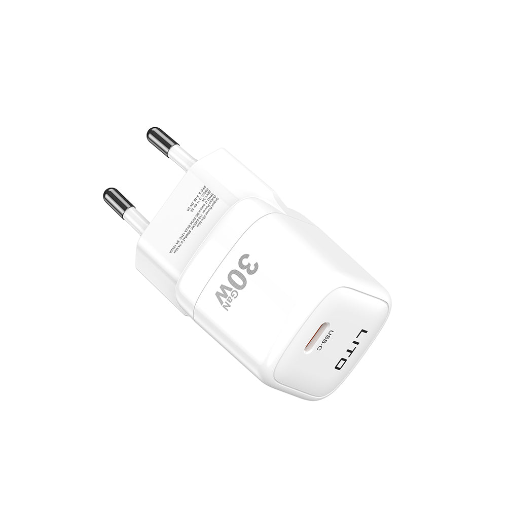Φορτιστής Δικτύου Lito LC11, 30W, 3A, 1 x USB-C, Λευκό