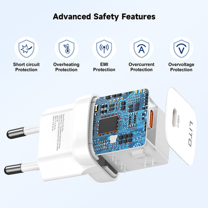 Φορτιστής Δικτύου Lito LC11, 30W, 3A, 1 x USB-C, Λευκό