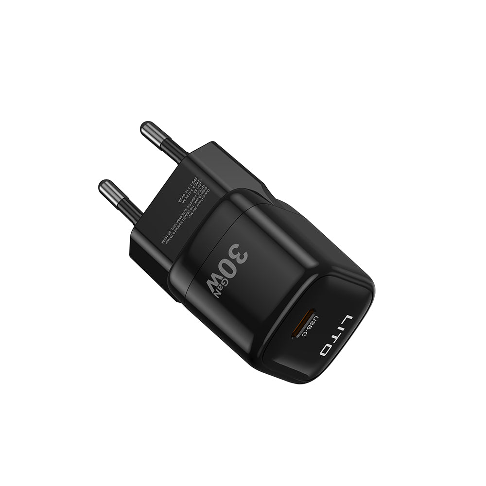Φορτιστής Δικτύου Lito LC11, 30W, 3A, 1 x USB-C, Μαύρος
