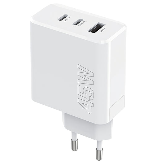 Φορτιστής δικτύου MaXlife MXTC-07-45ACC, 45W, 3A, 1 x USB-A - 2 x USB-C, Λευκό 