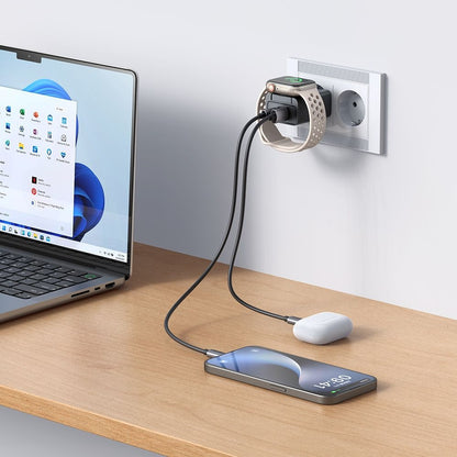 McDodo CH-3700 Companion Network Charger, 30W, 3A, 1 x USB-A - 1 x USB-C, Black