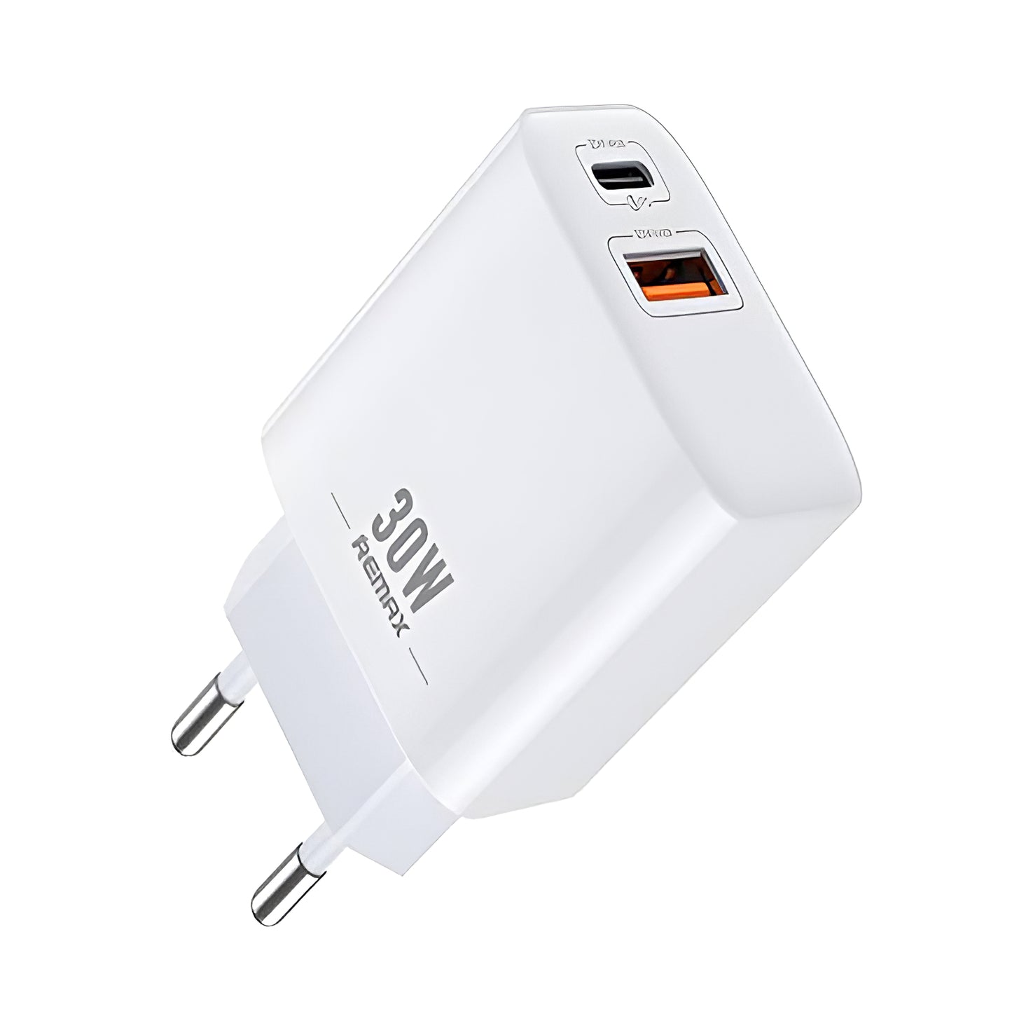 Φορτιστής δικτύου Remax RP-U82, 30W, 3A, 1 x USB-A - 1 x USB-C, Λευκό 