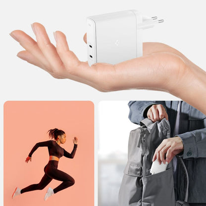 Φορτιστής Δικτύου Spigen Arcstation Pro, 140W, 3.25A, 2 x USB-C, Λευκό