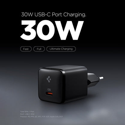 Φορτιστής Δικτύου Spigen EE301EU Essential, 30W, 3A, 1 x USB-C, Μαύρο ACH09493