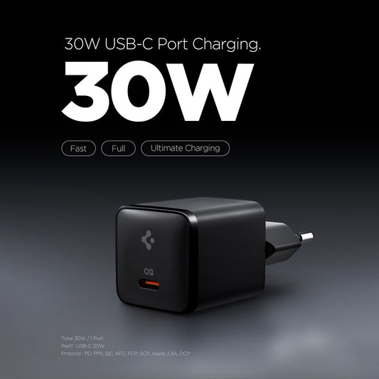 Φορτιστής Δικτύου Spigen EE301EU Essential, 30W, 3A, 1 x USB-C, Μαύρο ACH09493