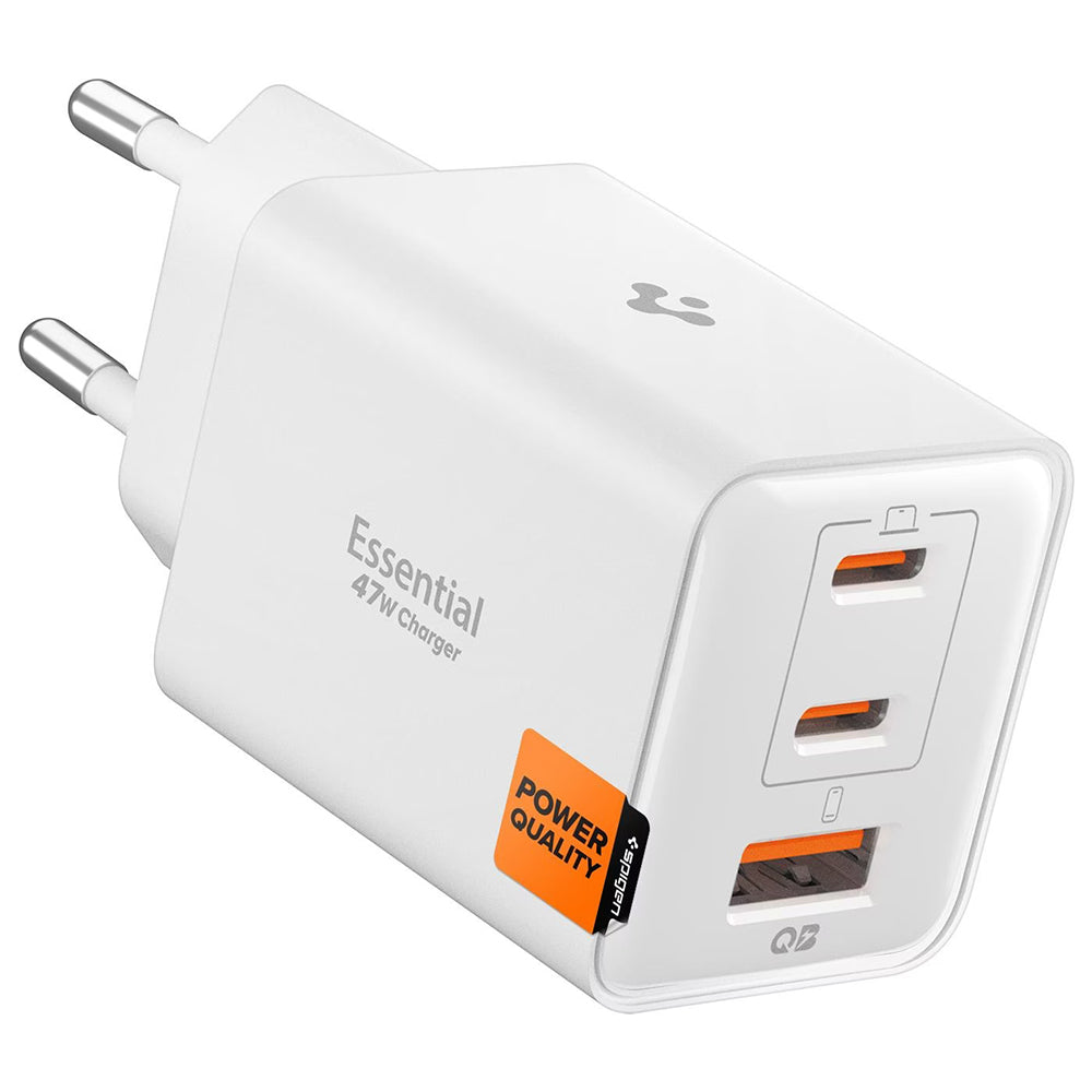 Φορτιστής Δικτύου Spigen EE473EU Essential, 47W, 3A, 1 x USB-A - 2 x USB-C, Λευκό ACH09464