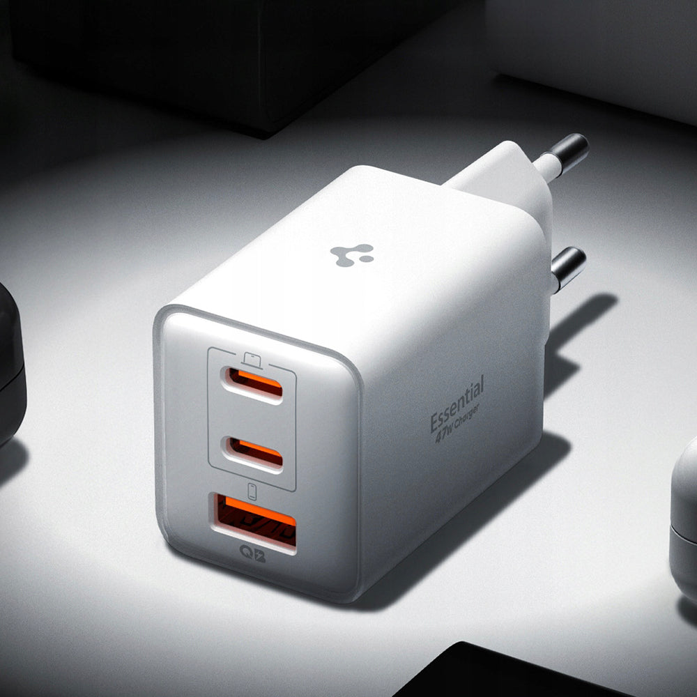 Φορτιστής Δικτύου Spigen EE473EU Essential, 47W, 3A, 1 x USB-A - 2 x USB-C, Λευκό ACH09464