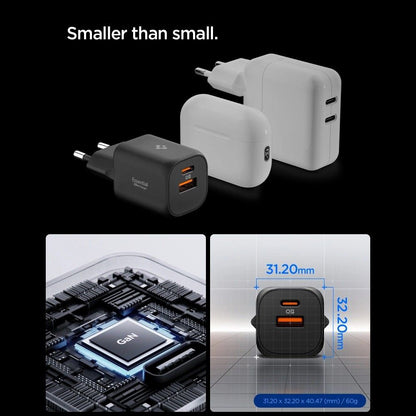Φορτιστής Δικτύου Spigen Essential, 35W, 3A, 1 x USB-A - 1 x USB-C, Λευκό