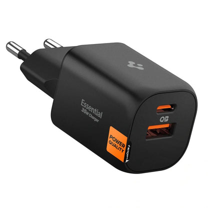 Φορτιστής Δικτύου Spigen Essential, 35W, 3A, 1 x USB-A - 1 x USB-C, Μαύρο