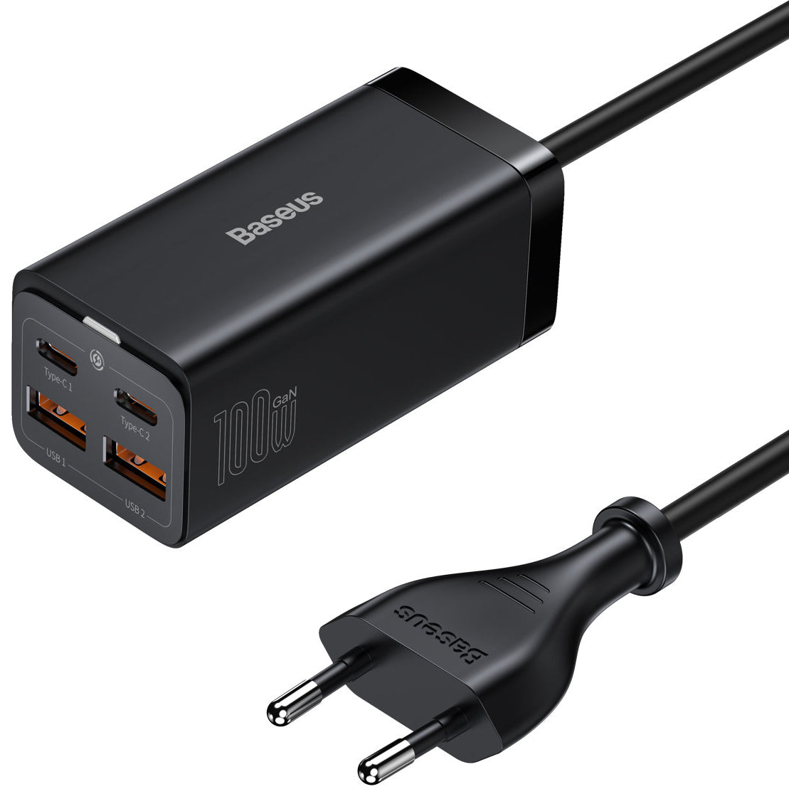 Φορτιστής Βάσης Baseus GaN3 Pro, 100W, 5A, 2 x USB-A - 2 x USB-C, Μαύρο CCGP000101
