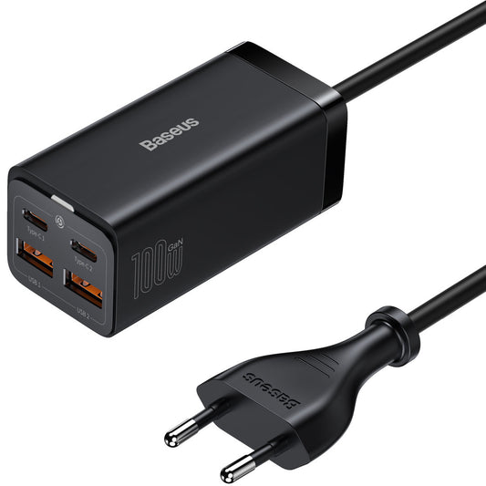 Φορτιστής Βάσης Baseus GaN3 Pro, 100W, 5A, 2 x USB-A - 2 x USB-C, Μαύρο CCGP000101