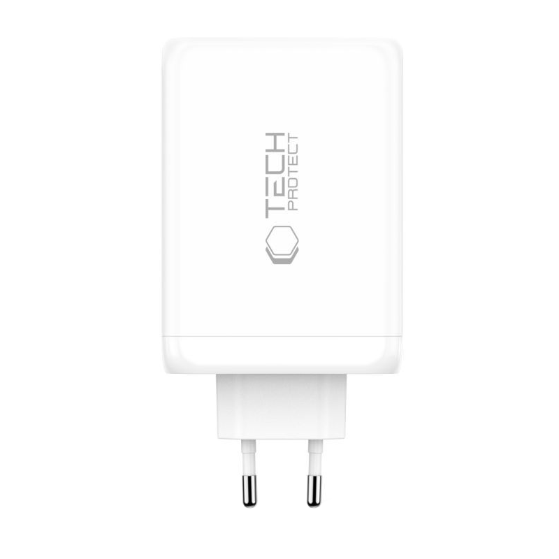 Φορτιστής Δικτύου Tech-Protect NC240W-GAN, 240W, 5A, 1 x USB-A - 3 x USB-C, Λευκό