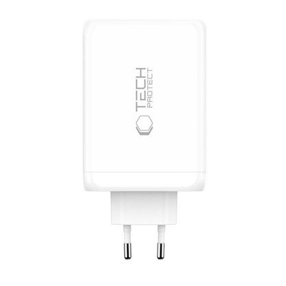 Φορτιστής Δικτύου Tech-Protect NC240W-GAN, 240W, 5A, 1 x USB-A - 3 x USB-C, Λευκό