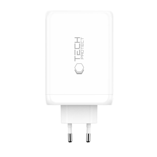 Φορτιστής Δικτύου Tech-Protect NC240W-GAN, 240W, 5A, 1 x USB-A - 3 x USB-C, Λευκό