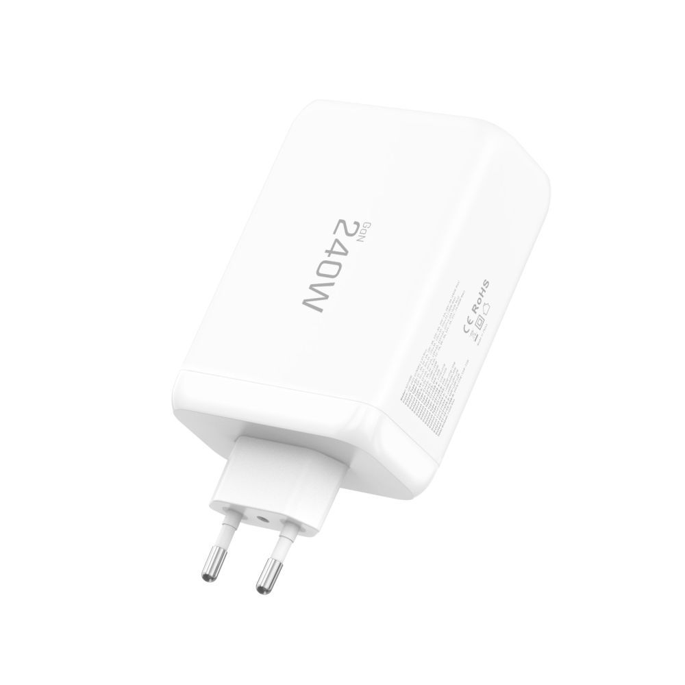 Φορτιστής Δικτύου Tech-Protect NC240W-GAN, 240W, 5A, 1 x USB-A - 3 x USB-C, Λευκό