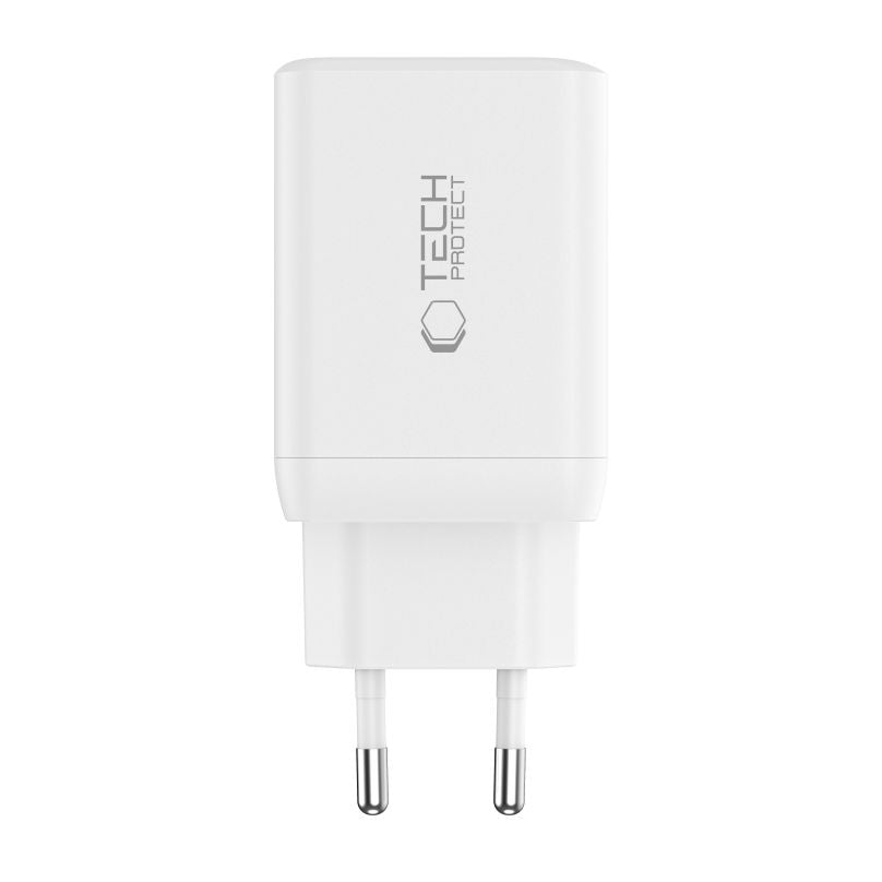 Φορτιστής δικτύου Tech-Protect NC45W, 45W, 3A, 2 x USB-C, λευκό 