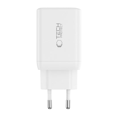 Φορτιστής δικτύου Tech-Protect NC45W, 45W, 3A, 2 x USB-C, λευκό 