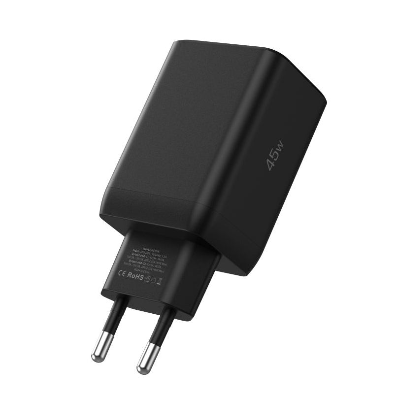 Φορτιστής δικτύου Tech-Protect NC45W, 45W, 3A, 2 x USB-C, Μαύρο 