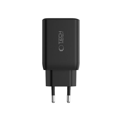 Φορτιστής δικτύου Tech-Protect NC45W, 45W, 3A, 2 x USB-C, Μαύρο 