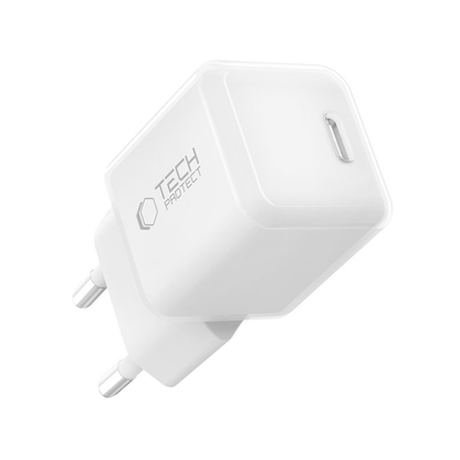 Φορτιστής Δικτύου Tech-Protect NCM25, 25W, 3A, 1 x USB-C, Λευκό