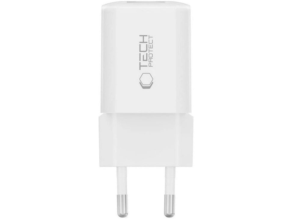 Φορτιστής Δικτύου Tech-Protect NCM33W, 33W, 3A, 1 x USB-A - 1 x USB-C, Λευκό