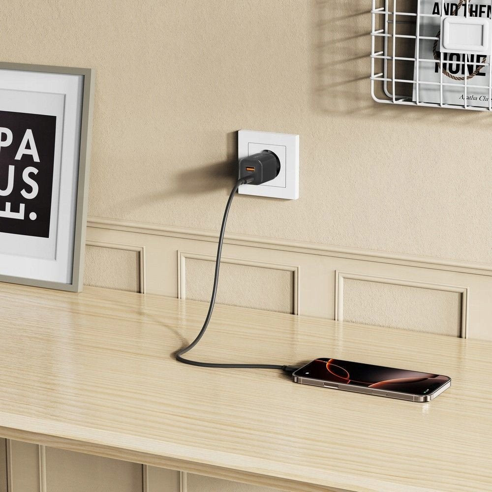 Φορτιστής Δικτύου Tech-Protect NCM33W, 33W, 3A, 1 x USB-A - 1 x USB-C, Μαύρο