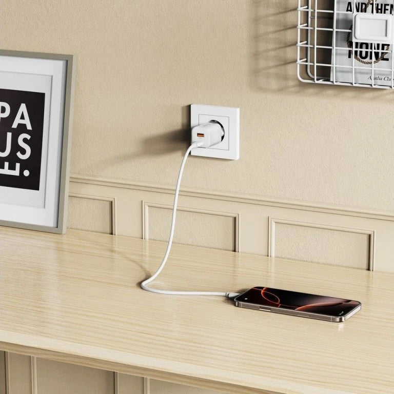 Φορτιστής Δικτύου Tech-Protect NCM33W, 33W, 3A, 1 x USB-A - 1 x USB-C, Λευκό