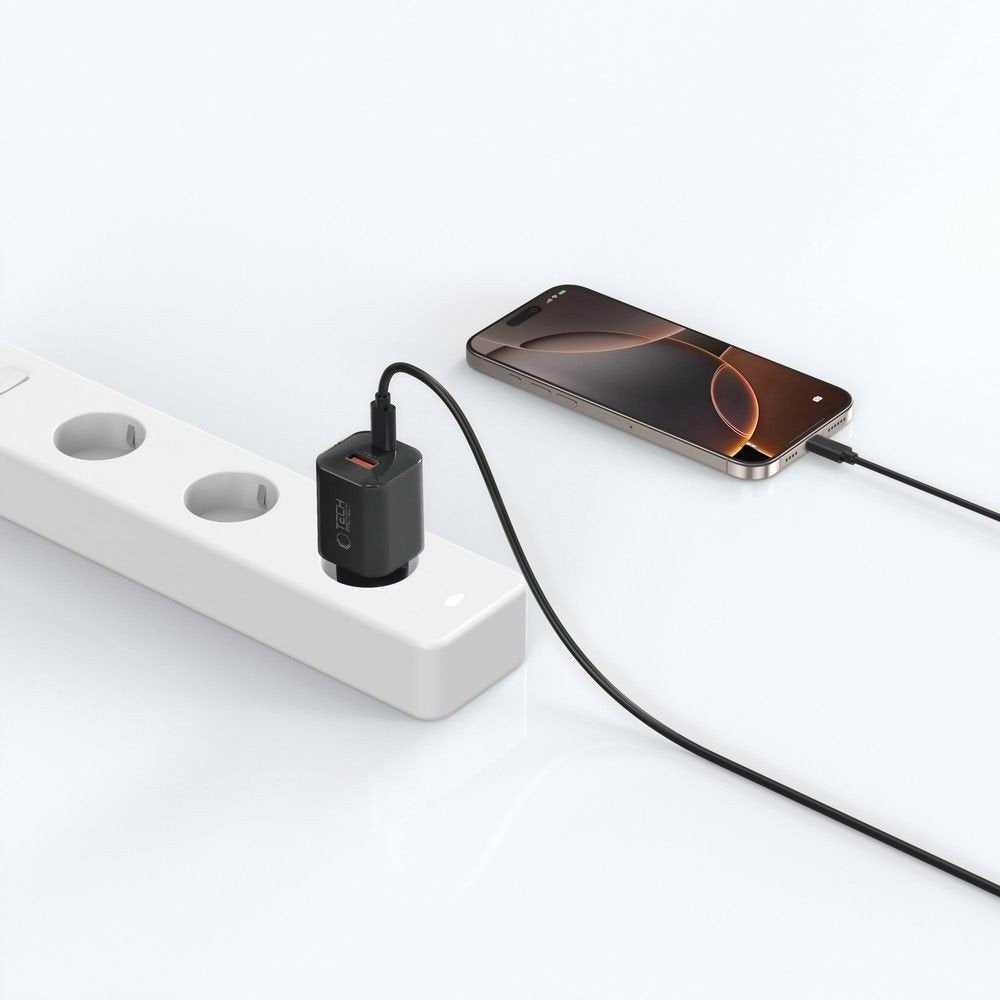 Φορτιστής Δικτύου Tech-Protect NCM33W, 33W, 3A, 1 x USB-A - 1 x USB-C, Μαύρο