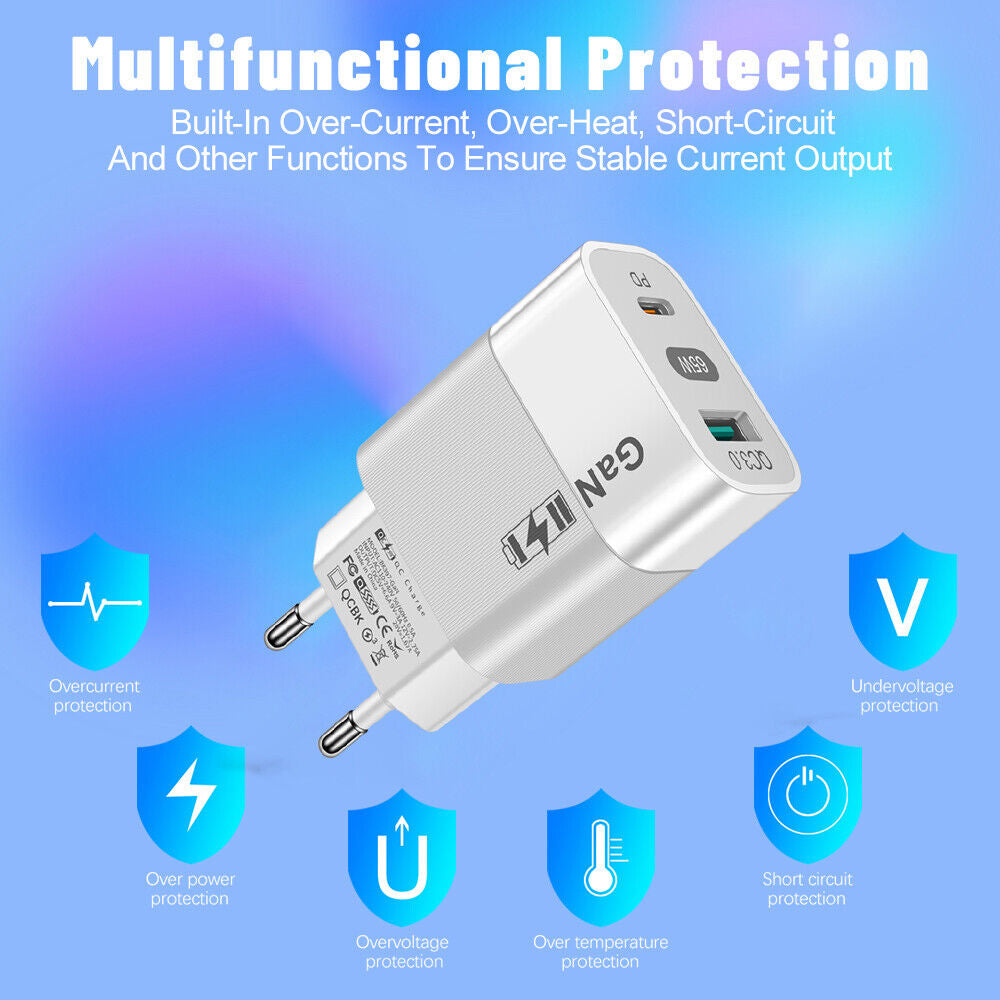 Φορτιστής Δικτύου Techsuit CHPD131, 65W, 3.25A, 1 x USB-A - 1 x USB-C, Λευκό