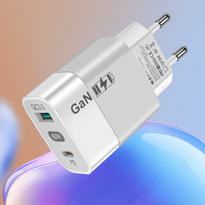 Φορτιστής Δικτύου Techsuit CHPD131, 65W, 3.25A, 1 x USB-A - 1 x USB-C, Λευκό