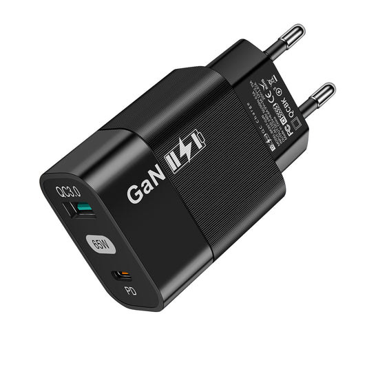 Φορτιστής Δικτύου Techsuit CHPD131, 65W, 3.25A, 1 x USB-A - 1 x USB-C, Μαύρο