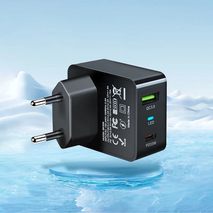 Φορτιστής Δικτύου Techsuit CHPD173 Tiny, 35W, 3A, 1 x USB-A - 1 x USB-C, Λευκό