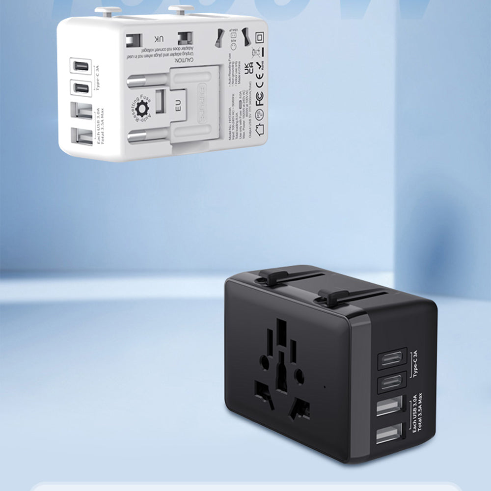 Φορτιστής Δικτύου Techsuit HHT203A Travel, 20W, 3A, 2 x USB-A - 2 x USB-C, Μαύρο