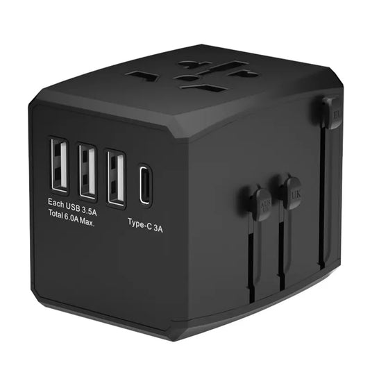 Φορτιστής Δικτύου Techsuit HHT904-B1 Travel, 15W, 3A, 3 x USB-A - 1 x USB-C, Μαύρο