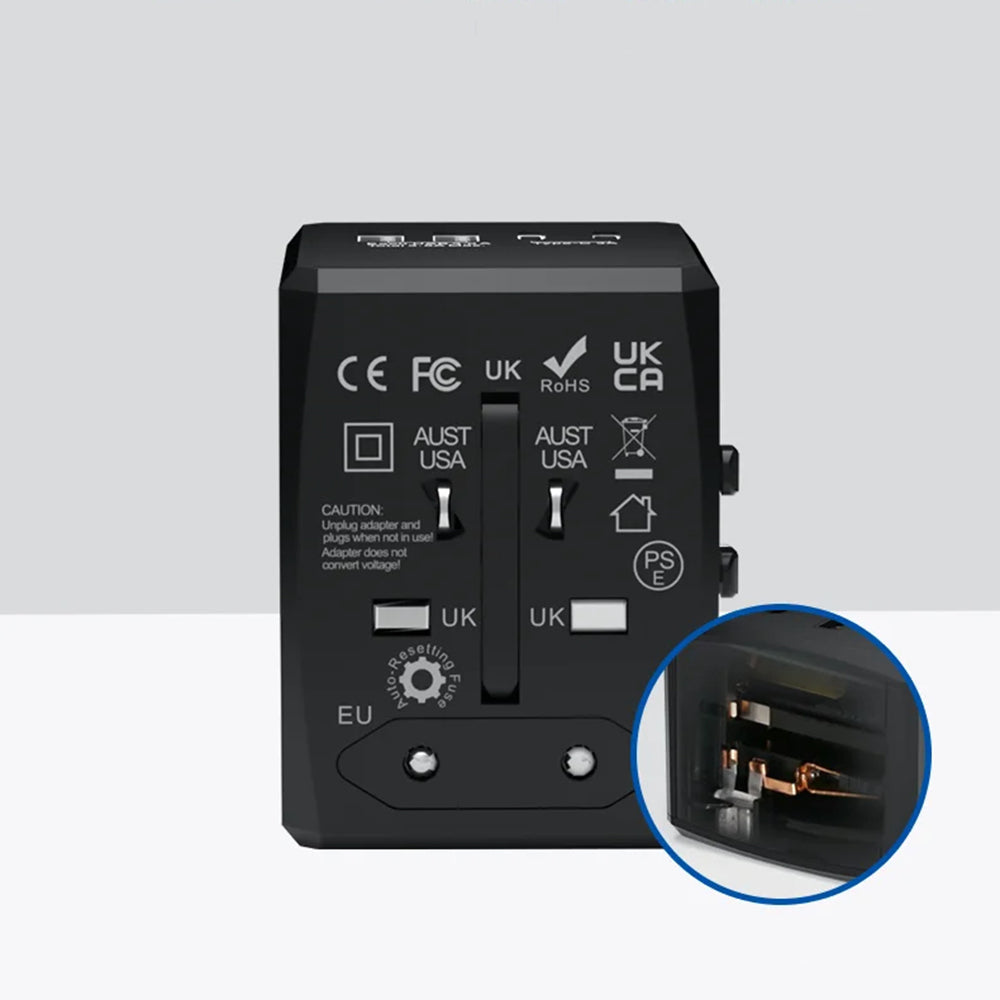 Techsuit HHT904-W2 Travel Network Charger, 20W, 3A, 2 x USB-A - 2 x USB-C, White