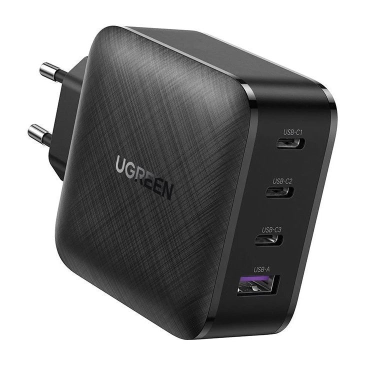 Φορτιστής δικτύου UGREEN CD104, 65W, 3A, 1 x USB-A - 3 x USB-C, Μαύρο